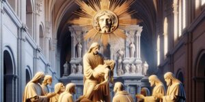 Escultura de la adoración del nombre de Jesús en El Escorial: interpretación y simbolismo