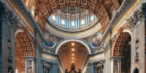 Explora la majestuosidad del interior de la Basílica de San Pedro: una obra maestra arquitectónica llena de belleza y significado.