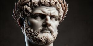 Imagen de una escultura romana en mármol