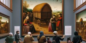 Imagen del tríptico del carro de heno en el Museo del Prado