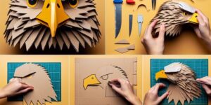 como hacer una cabeza de aguila de carton