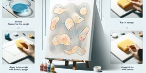 Creación de arte abstracto con esponja: guía paso a paso de pintura acrílica.
