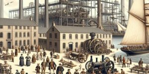 Ilustración de los eventos más destacados del siglo XVIII y XIX en contexto histórico.