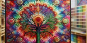 Cuadro colorido con diseño de árbol de la vida en venta en línea