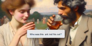 'Mujer disfrutando de una bebida con un hombre: ¿Quién fue el artista detrás de esta obra? Averígualo aquí'.