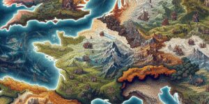 Mapa ilustrativo mostrando la evolución y distribución geográfica del idioma gallego a lo largo de la historia.