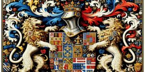 Imagen de la división del escudo de armas en heráldica según Wikipedia