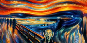 'El Grito de Munch: explorando la angustia y la expresión en esta icónica obra de arte'.