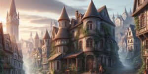 Imagen ilustrativa de un hermoso paisaje urbano con calles empedradas y casas antiguas