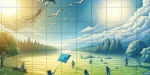 'Ilustración del poema Estos días azules y este sol de la infancia de Antonio Machado'.