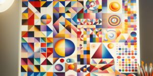 Imagen de cuadros de Kandinsky utilizados en un estudio de color