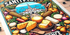 Cartel promocional de la Feria del Queso en Santiponce