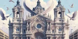 Imagen de la fachada de la Iglesia San Miguel Arcángel en Madrid