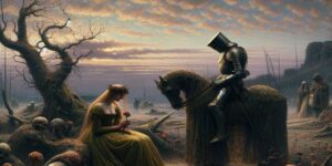 Ilustración del poema La belle dame sans merci de John Keats