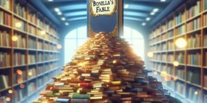Imagen del libro 'Rocío Bonilla' en la montaña de libros más alta del mundo.