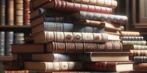 Imagen de libros apilados