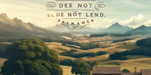 Imagen ilustrativa de un paisaje rural con la frase 'Lo que natura non da Salamanca non presta'
