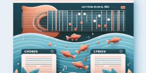 Imagen de acordes de guitarra para tocar la canción Los peces en el río en un artículo web.