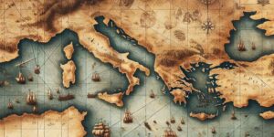 mapa de la batalla de lepanto