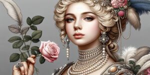 maría antonieta con una rosa