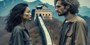 Marina Abramovic y Ulay frente a la majestuosidad de la Muralla China.