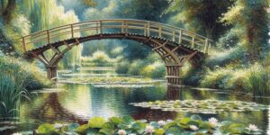 monet painting water lilies bridge