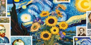 Imagen con una recopilación de las obras más reconocidas de Van Gogh