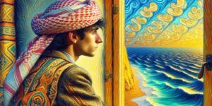 Joven contemplando el mar desde una ventana: exploración del simbolismo en la obra de Salvador Dalí.