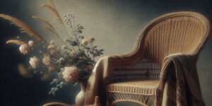 Naturaleza muerta con silla de rejilla: Explora el arte y la creatividad de este misterioso artista.