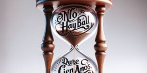 Imagen de un reloj de arena con la frase No hay mal que dure cien años inscrita en la parte inferior.