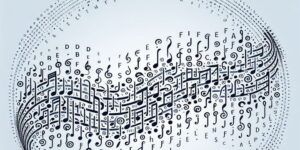 Notas musicales dibujadas con letras do