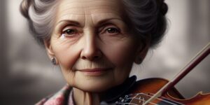 Retrato de una mujer mayor con expresión serena