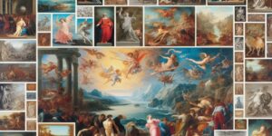 Imagen de una colección completa de obras de arte del pintor Nicolas Poussin