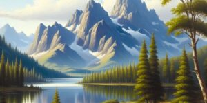Imagen de un paisaje con montañas
