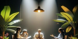 Escena de la obra de teatro 'Plátanos