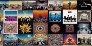 Collage de las 23 portadas más icónicas y creativas de álbumes de rock