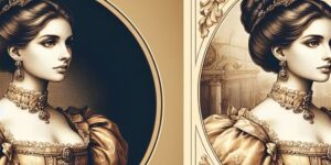 Retrato de la Princesa Cristina de Borbón-Dos Sicilias con un fondo elegante