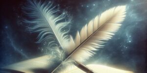 Imagen representativa de la literatura: una pluma sobre un libro abierto