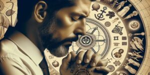 Imagen ilustrativa de un hombre en actitud de oración