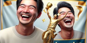 Persona riendo felizmente
