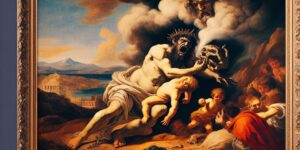 'Obra maestra de Goya: pintura de Saturno devorando a su hijo en el Museo del Prado'.