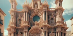 Retrato de la fachada de la iglesia de San Juan el Real en Calatayud