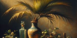 Fotografía de la obra de arte titulada Still life with Palm Tree del artista Fernando Zóbel.