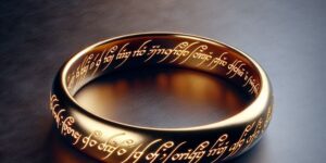 La frase Un anillo para gobernarlos a todos grabada en el Anillo Único de Sauron.