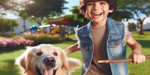 un muchacho y su perro