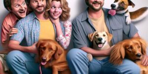 una pareja de tres perro