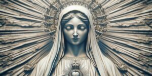Imagen de la escultura de la Virgen de Gracia en El Escorial