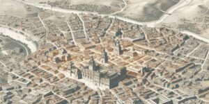 vista y plano de toledo