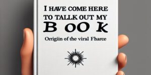 Imagen de un libro con las palabras 'Yo he venido aquí a hablar de mi libro - Origen de la frase viral'